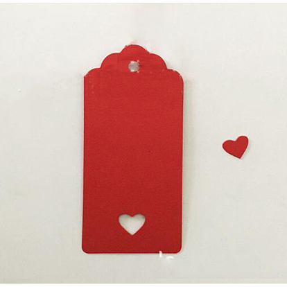 Exhibición de joyas etiquetas de precios de papel kraft, rectángulo con el corazón