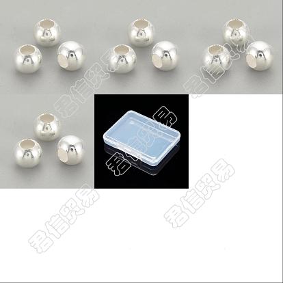 40Pcs 4 Style 925 Sterling Silver Beads, Round