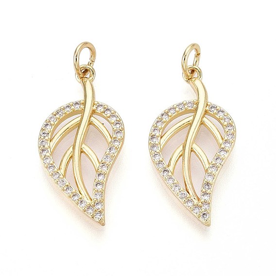 Латунные микро проложить кубического циркония подвески, лист, с целью перехода в кольце