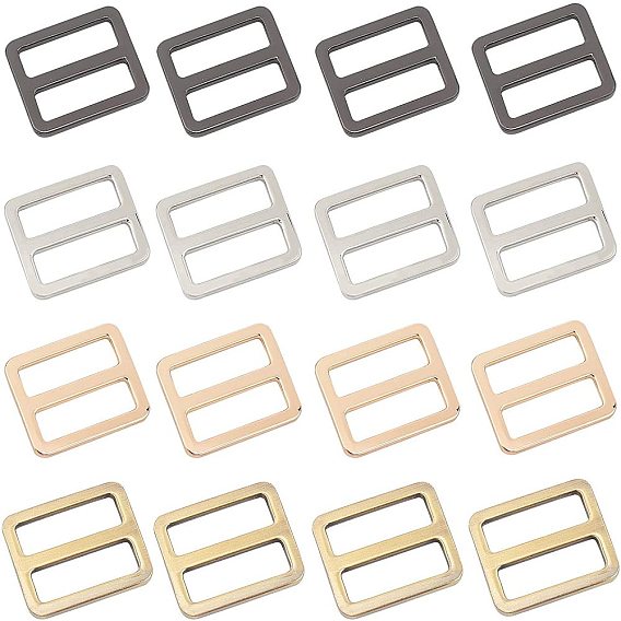 Alloy Slider Buckles, Adjustable Buckle Fasteners, for Strap Leathercraft Bag Belt, Rectangle