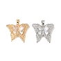 Подвески из латуни и прозрачного циркония, бабочки прелести