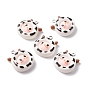 Opaque Resin Pendants, with Platinum Tone Iron Loop, Cartoon Style, Cow