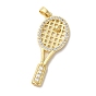 Подвески из латуни с микропаве из кубического цирконияЛатунные подвески с микропаве из кубического циркония, долговечный, без кадмия и без свинца, подвески для бадминтона и ракетонии, ракетка