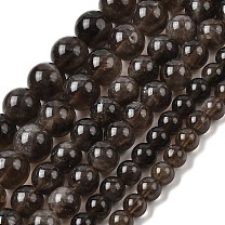 Natural Smoky Quartz Beads Strands, Round, Grade AB