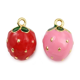 Латунь эмаль прелести, клубника прелести, стойки покрытие, долговечный, без кадмия и без свинца, реальный 18 k позолоченный