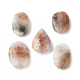 Pendentifs quartz naturel, charmes géométriques, larme et ovale et rectangle, formes mixtes