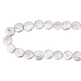 1 нити натуральных бусин из жемчуга Кеши, культивированный пресноводный жемчуг, барочный жемчуг, плоско-круглые