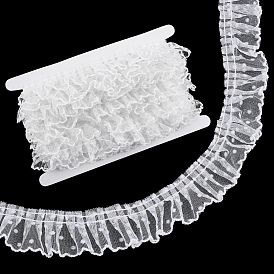 10m лента из полиэстеровой марли в горошек, мятая, оборки кружевная отделка, аксессуары для одежды, с картонной карточкой