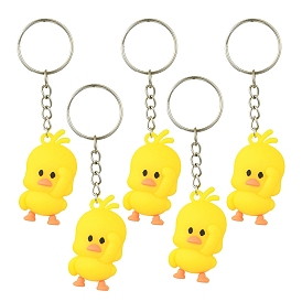 Пластиковый брелок, с железной фурнитурой, утка