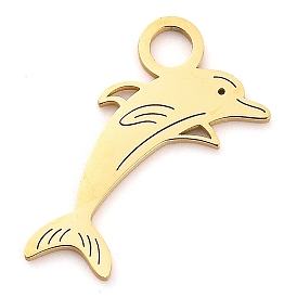 304 Stainless Steel Pendants, Laser Cut, Whale Charm