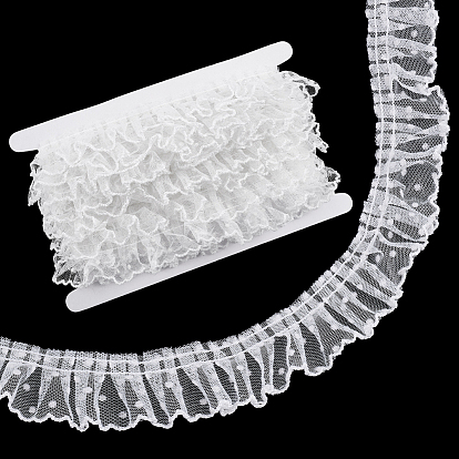 10m лента из полиэстеровой марли в горошек, мятая, оборки кружевная отделка, аксессуары для одежды, с картонной карточкой