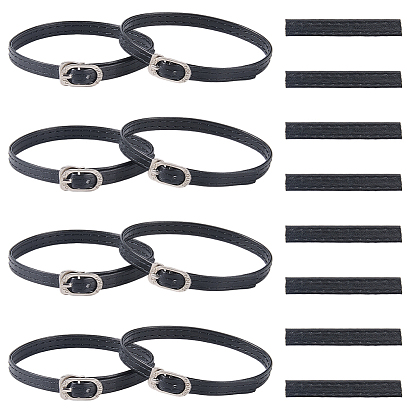 4 пары шнурков из искусственной кожи, ремешок для обуви, с железными пряжками, для обуви на высоком каблуке
