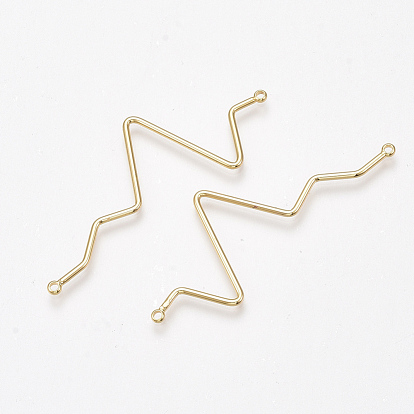 Медные звенья / разъемы, без никеля , реальный 18 k позолоченный, сердцебиение