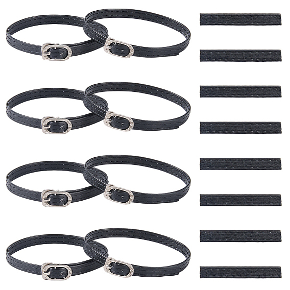 4 пары шнурков из искусственной кожи, ремешок для обуви, с железными пряжками, для обуви на высоком каблуке