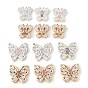 Латунные микро проложить кубического циркония бусы, бабочка, без свинца и без кадмия, долговечный