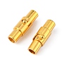 Brass Locking Tube Magnetic Clasps, Column, 15x4mm, Hole: 3mm