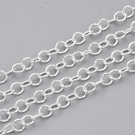 304 Stainless Steel Rolo Chains, Belcher Chain, Unwelded, with Spool