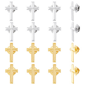 12 шт. 2 цвета крест броши из цинкового сплава