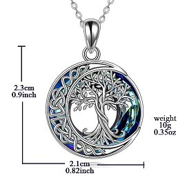 Collier pendentif en alliage lune et arbre de vie pour femme