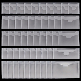 50шт 5 стиль pp пластиковый конверт, органайзер папки с файлами, горизонтальный, со вставным замком, для школьного домашнего офиса, Прямоугольник и квадрат