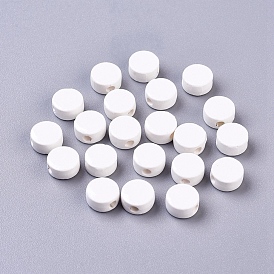 Фарфоровые бусины ручной работы, яркие глазированный фарфор, плоско-круглые