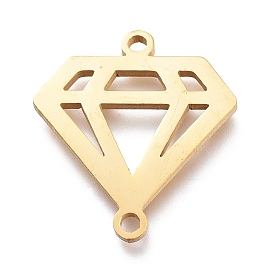 304 Stainless Steel Links Connectors, Laser Cut, Diamonds Shape