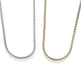 304 Stainless Steel Serpentine Chain Necklaces, with Lobster Claw Clasps