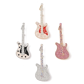 Guitar Alloy Rhinestone Musical Instruments Brooches