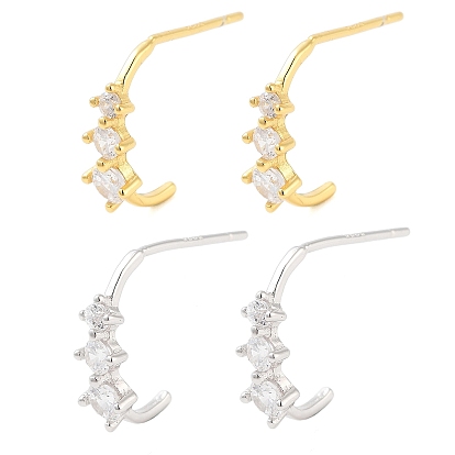 925 серьги-гвоздики из стерлингового серебра с микропаве из прозрачных кубических цирконий для женщин