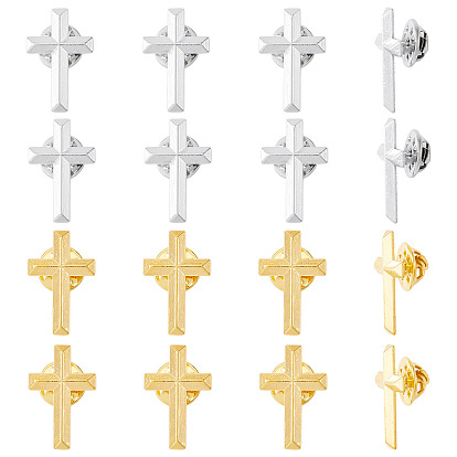 12 шт. 2 цвета крест броши из цинкового сплава