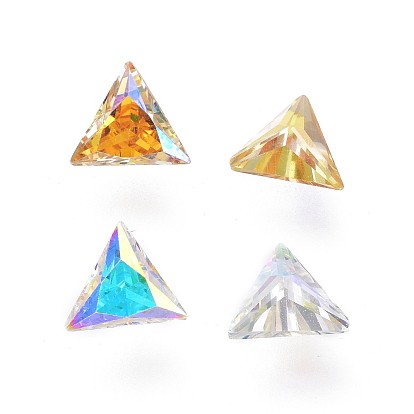 Кубического циркония указал назад кабошоны, граненый треугольник