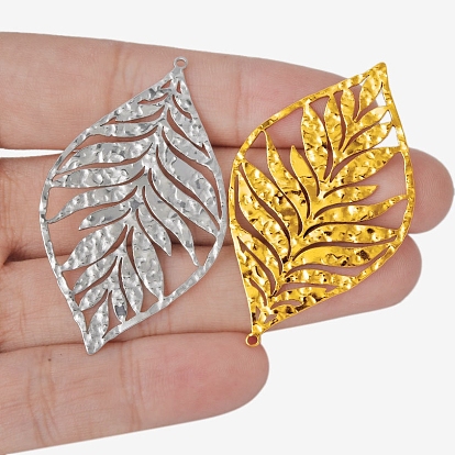 304 из нержавеющей стали большие кулоны, амулет из полых листьев