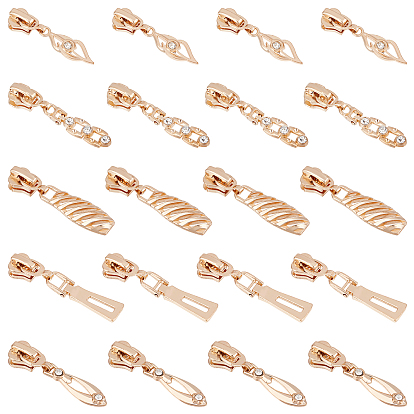 30Pcs 5 Style Zinc Alloy Zipper Puller, Garment Accessories