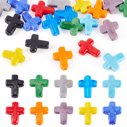 20 шт 10 цвета бусины лэмпворк ручной работы, крестик