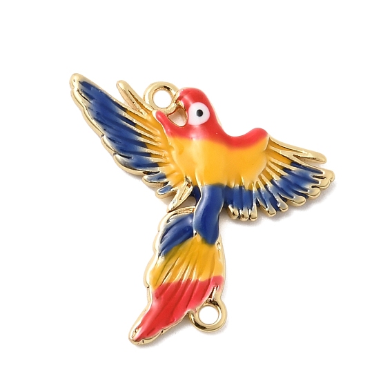 Подвески-соединители в виде птиц из латуни с эмалью, красочные ссылки на попугаев, долговечный, стойки покрытие, без свинца и без кадмия