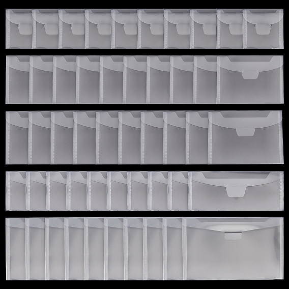 50шт 5 стиль pp пластиковый конверт, органайзер папки с файлами, горизонтальный, со вставным замком, для школьного домашнего офиса, Прямоугольник и квадрат