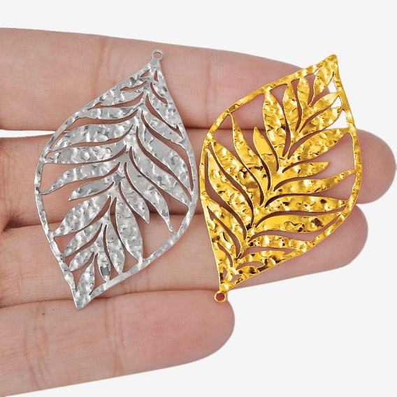 304 из нержавеющей стали большие кулоны, амулет из полых листьев