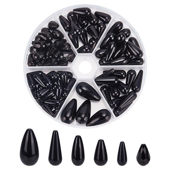 85шт 6 стили бусины из АБС-пластика, окрашенные, слеза