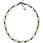 Natural Shell Braided Bead Necklaces, with Waxed Cords