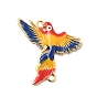 Подвески-соединители в виде птиц из латуни с эмалью, красочные ссылки на попугаев, долговечный, стойки покрытие, без свинца и без кадмия