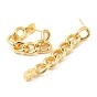 Rack Plating Brass Chain Ear Studs for Women, Lead Free & Cadmium Free, Long-Lasting Plated