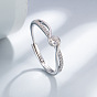 Micro cuivres ouvrent zircons bagues, ronde