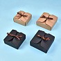 Kraft Paper Gift Box, Folding Boxes, with Ribbon, Bakery Cake Biscuits Box Container, Square