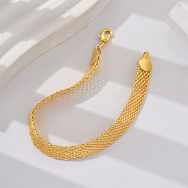 Brass Mesh Chain Bracelet, Thick Chain Braclet