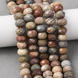 Бусы из натурального алашанского агата, рондель, граненые