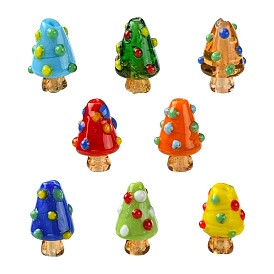 40шт 8цвета бусины ручной работы лэмпворк неровные, грибные прелести