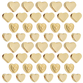 100 шт 4 стили латунные бусины, сердце