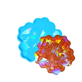 Moules en silicone de dessous de verre de fleurs de bricolage, moules de dessous de verre en résine, pour la résine UV, fabrication artisanale de résine époxy