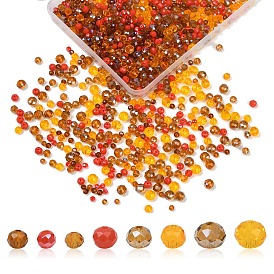 1050 шт. Гальванические стеклянные бусины, граненые, рондель