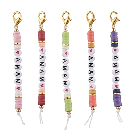 День матери шт полимерная глина и акрил буква мама подвеска украшения, подвески с застежкой-клешней в виде лобстера для украшений сумок